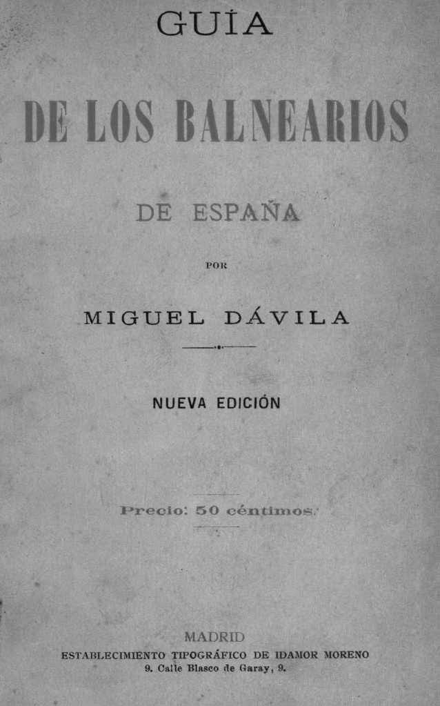 Portada del libro "Guía de los balnearios de España (1897)
